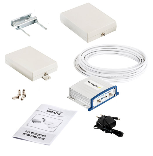 GSM/4G усилитель (комплект) STRONGCALL GSM-900/4G «ПРОФИ MDХ70»